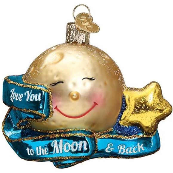Old World Christmas Ornaments Love You to The Moon & Back Glass Blown - Picture 1 of 4